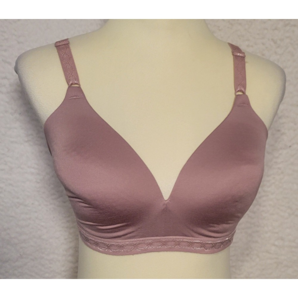 Warners‎ Simply Perfect Bra Mauve Size 36D Wirefree Super Soft Padded 1333